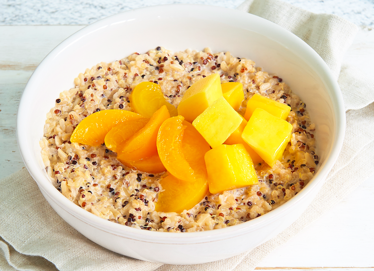 355 calorie rice and quinoa porridge with tropical fruit The Healthy