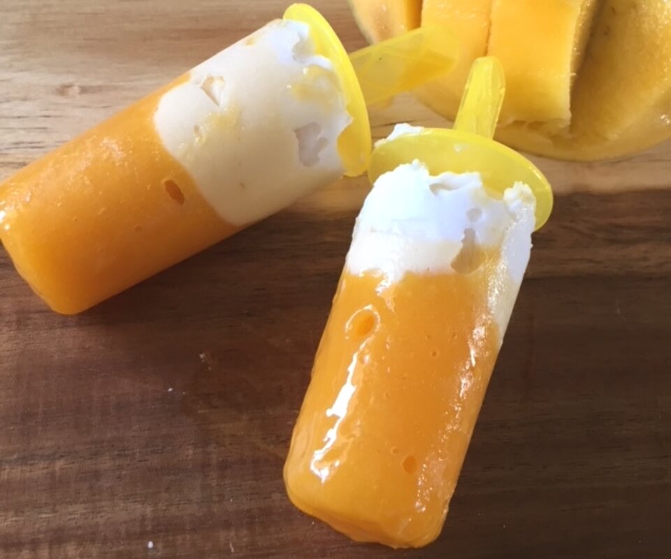 Two Ingredient Mango Ripple Ice Lollies Just 44 Calories